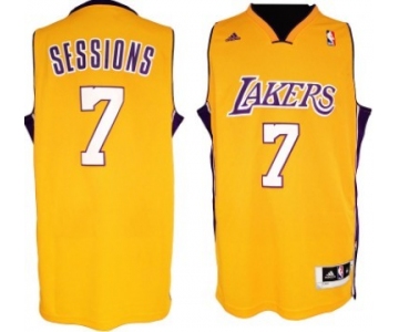 Los Angeles Lakers #7 Ramon Sessions Revolution 30 Swingman Yellow Jersey