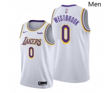 Men Lakers Russell Westbrook 2021 trade white association edition jersey