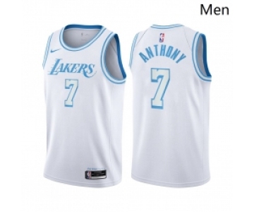 Men Los Angeles Lakers #7 Carmelo Anthony City Edition White 2021 Stitched NBA Jersey