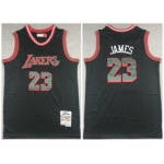 Men's Black Los Angeles Lakers #23 LeBron James 2018-19 Mitchell & Ness Hardwood Classics Stitched Jersey