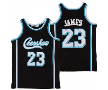 Men's Crenshaw #23 LeBron James Black Swingman Throwback Jersey