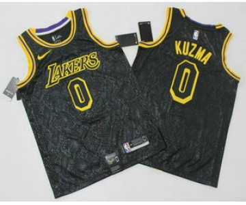 Men's Los Angeles Lakers #0 Kyle Kuzma Black 2019 Nike Swingman Printed NBA Jersey