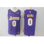 Men's Los Angeles Lakers #0 Kyle Kuzma New Purple 2017-2018 Nike Swingman Wish Stitched NBA Jersey