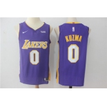 Men's Los Angeles Lakers #0 Kyle Kuzma New Purple 2017-2018 Nike Swingman Wish Stitched NBA Jersey