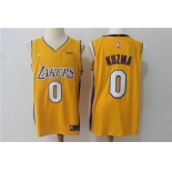Men's Los Angeles Lakers #0 Kyle Kuzma New Yellow 2017-2018 Nike Swingman Wish Stitched NBA Jersey