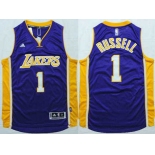Men's Los Angeles Lakers #1 D'Angelo Russell Revolution 30 Swingman 2015 Draft New Purple Jersey