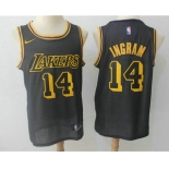 Men's Los Angeles Lakers #14 Brandon Ingram Black 2017-18 Nike City Edition Swingman Jersey