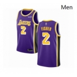 Mens Los Angeles Lakers 2 Derek Fisher Authentic Purple Basketball Jerseys Icon Edition