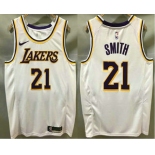 Men's Los Angeles Lakers #21 JR Smith White 2020 Nike Swingman Printed NBA Jersey