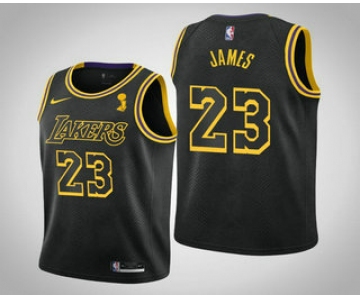 Men's Los Angeles Lakers #23 LeBron James 2020 NBA Finals Champions City Black Jersey