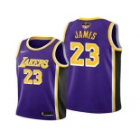 Men's Los Angeles Lakers #23 LeBron James 2020 Purple Finals Stitched NBA Jersey