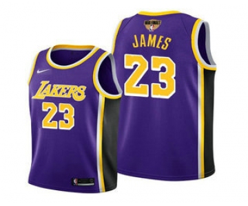 Men's Los Angeles Lakers #23 LeBron James 2020 Purple Finals Stitched NBA Jersey