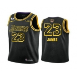 Men's Los Angeles Lakers #23 LeBron James Black 2020 Finals With GiGi Patch Stitched NBA Jersey