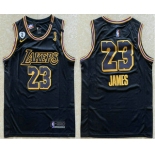 Men's Los Angeles Lakers #23 LeBron James Black NEW 2020 NBA Finals Champions Nike City Edition Wish and Heart Stitched Jersey