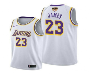 Men's Los Angeles Lakers #23 LeBron James White 2020 Finals Stitched NBA Jersey