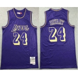 Men's Los Angeles Lakers #24 Kobe Bryant 1996-97 Purple Hardwood Classics Soul Swingman Throwback Jersey