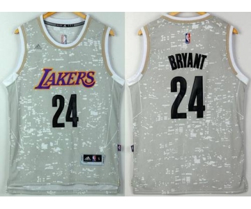 Men's Los Angeles Lakers #24 Kobe Bryant Adidas 2015 Gray City Lights Swingman Jersey