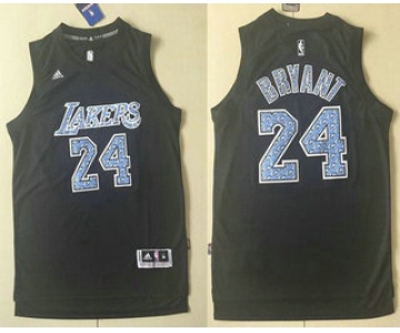 Men's Los Angeles Lakers #24 Kobe Bryant Black Diamond Fashion Stitched NBA Jersey