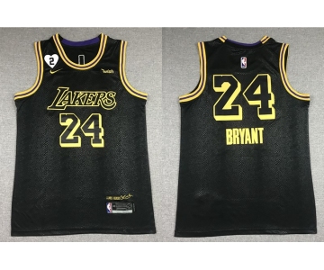 Men's Los Angeles Lakers #24 Kobe Bryant Black NEW 2021 Nike City Edition Wish and Heart Stitched Jersey
