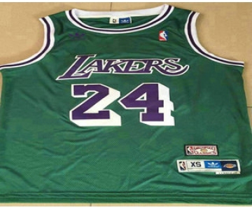 Men's Los Angeles Lakers #24 Kobe Bryant Green Hardwood Classics Soul Swingman Throwback Jersey