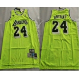 Men's Los Angeles Lakers #24 Kobe Bryant Green With Black Name Hardwood Classics Soul Swingman Throwback Jersey