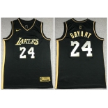 Men's Los Angeles Lakers #24 Kobe Bryant NEW 2020 Black Golden Edition Nike Swingman Jersey