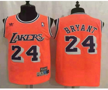 Men's Los Angeles Lakers #24 Kobe Bryant Orange Hardwood Classics Soul Swingman Throwback Jersey
