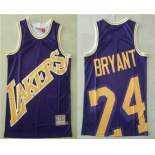 Men's Los Angeles Lakers #24 Kobe Bryant Purple Big Face Mitchell Ness Hardwood Classics Soul Swingman Throwback Jersey