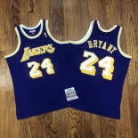 Men's Los Angeles Lakers #24 Kobe Bryant Purple Gold NBA 2007-08 Hardwood Classics Soul AU Throwback Jersey