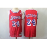 Men's Los Angeles Lakers #24 Kobe Bryant Red Swingman Throwback Jersey