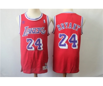 Men's Los Angeles Lakers #24 Kobe Bryant Red Swingman Throwback Jersey