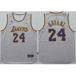 Men's Los Angeles Lakers #24 Kobe Bryant Revolution 30 Swingman 2014 New Gray Jersey
