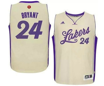 Men's Los Angeles Lakers #24 Kobe Bryant Revolution 30 Swingman 2015 Christmas Day White Jersey