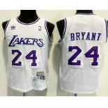Men's Los Angeles Lakers #24 Kobe Bryant White Swingman Stitched NBA Throwback Jersey