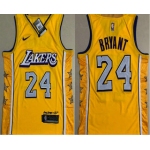 Men's Los Angeles Lakers #24 Kobe Bryant Yellow 2020 Nike City Edition AU ALL Stitched Jersey
