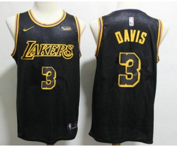 Men's Los Angeles Lakers #3 Anthony Davis 2019 Black Nike Swingman Wish Stitched NBA Jersey