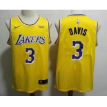 Men's Los Angeles Lakers #3 Anthony Davis 2019 Yellow Nike Swingman Wish Stitched NBA Jersey