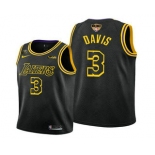 Men's Los Angeles Lakers #3 Anthony Davis 2020 Black Finals Stitched NBA Jersey
