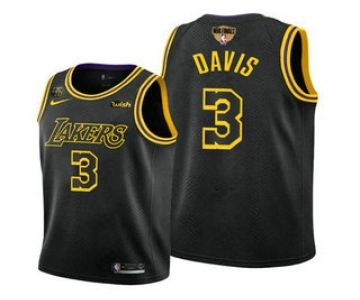 Men's Los Angeles Lakers #3 Anthony Davis 2020 Black Finals Stitched NBA Jersey