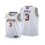 Men's Los Angeles Lakers #3 Anthony Davis 2020 White Finals Stitched NBA Jersey
