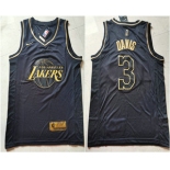 Men's Los Angeles Lakers #3 Anthony Davis Black Golden Edition Nike Swingman Jersey