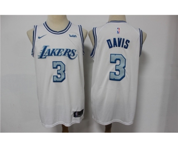 Men's Los Angeles Lakers #3 Anthony Davis White NEW 2021 Nike Wish City Edition Stitched Jersey