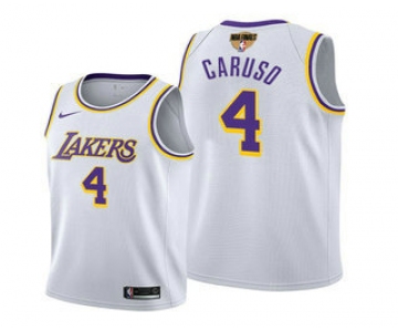 Men's Los Angeles Lakers #4 Alex Caruso 2020 White Finals Stitched NBA Jersey
