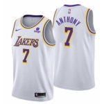 Men's Los Angeles Lakers #7 Carmelo Anthony bibigo 75th Anniversary White Stitched Jersey