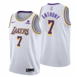 Men's Los Angeles Lakers #7 Carmelo Anthony bibigo 75th Anniversary White Stitched Jersey