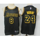 Men's Los Angeles Lakers ##8 #24 Kobe Bryant Black 2020 Nike City Edition Stitched Jersey