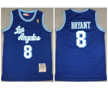 Men's Los Angeles Lakers #8 Kobe Bryant Blue Throwback Stitched Jersey
