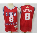 Men's Los Angeles Lakers #8 Kobe Bryant Red 2003 All Star Swingman Throwback Jersey