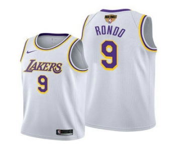 Men's Los Angeles Lakers #9 Rajon Rondo 2020 White Finals Stitched NBA Jersey