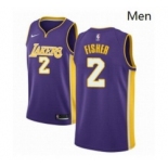 Mens Nike Los Angeles Lakers 2 Derek Fisher Swingman Purple NBA Jersey Statement Edition